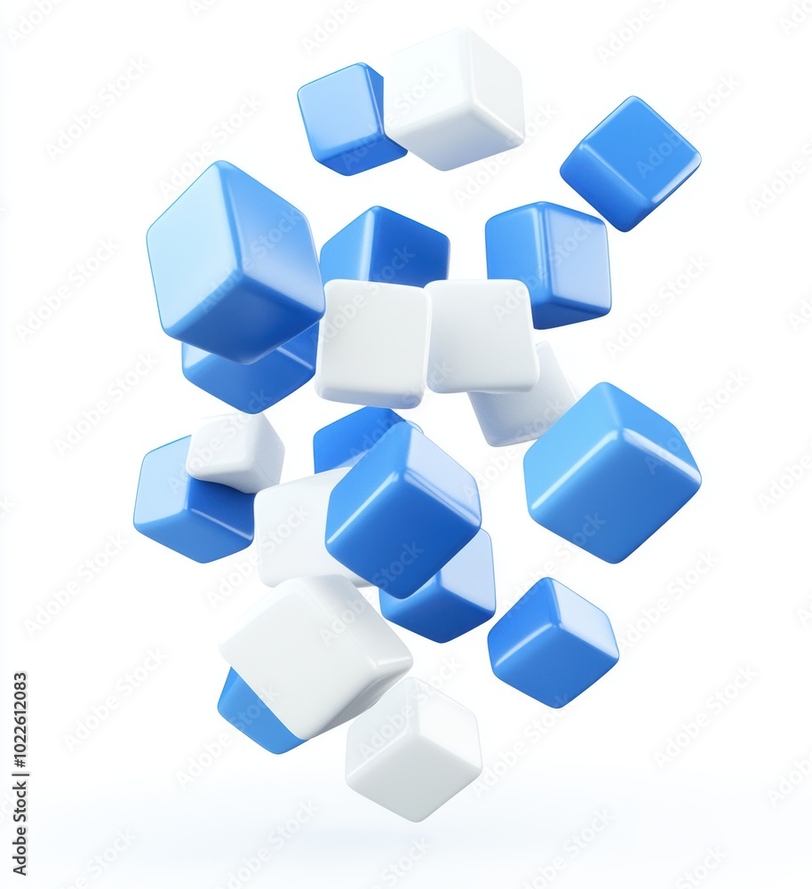 Blue and White Cubes. Blue and White Cubes.