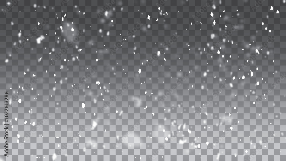 Snow gray transparent background. winter design. White falling snowflakes, abstract landscape. Snow gray transparent background. winter design. White falling snowflakes, abstract landscape.