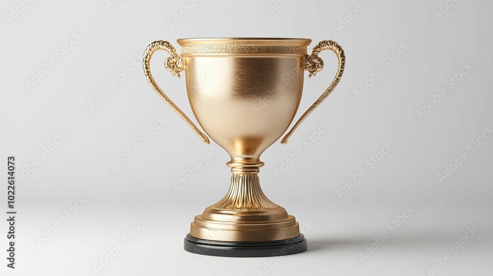 A Golden Trophy with Intricate Details and a Black Base A Golden Trophy with Intricate Details and a Black Base