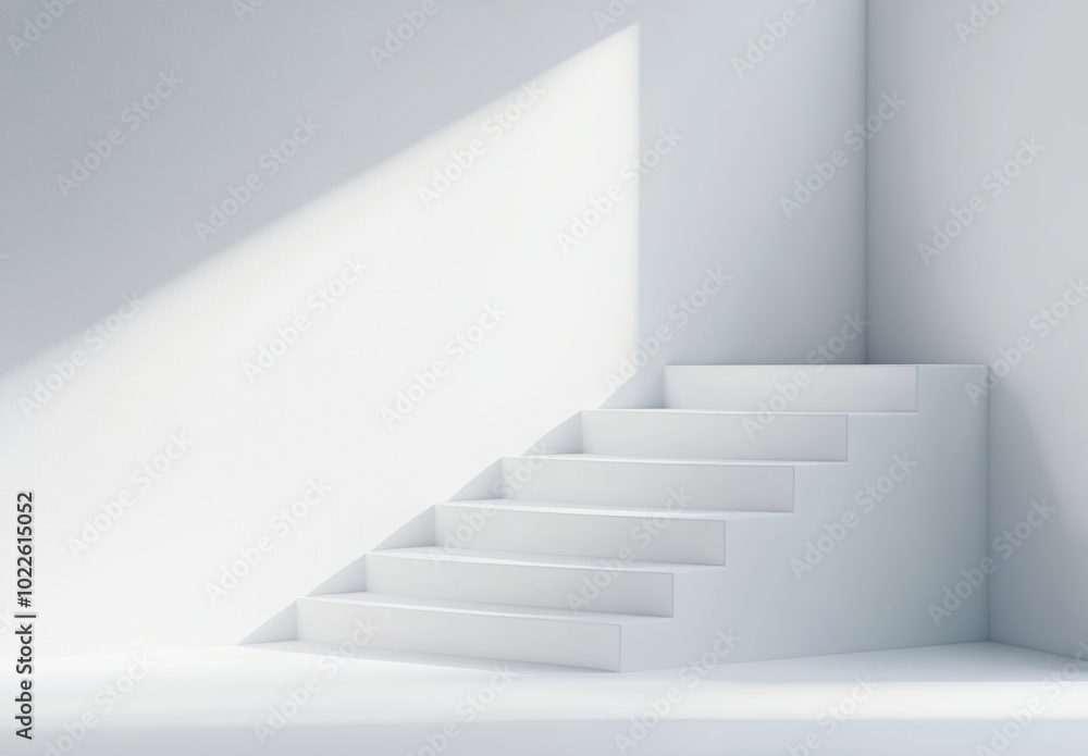 Fototapeta premium White Steps Room.