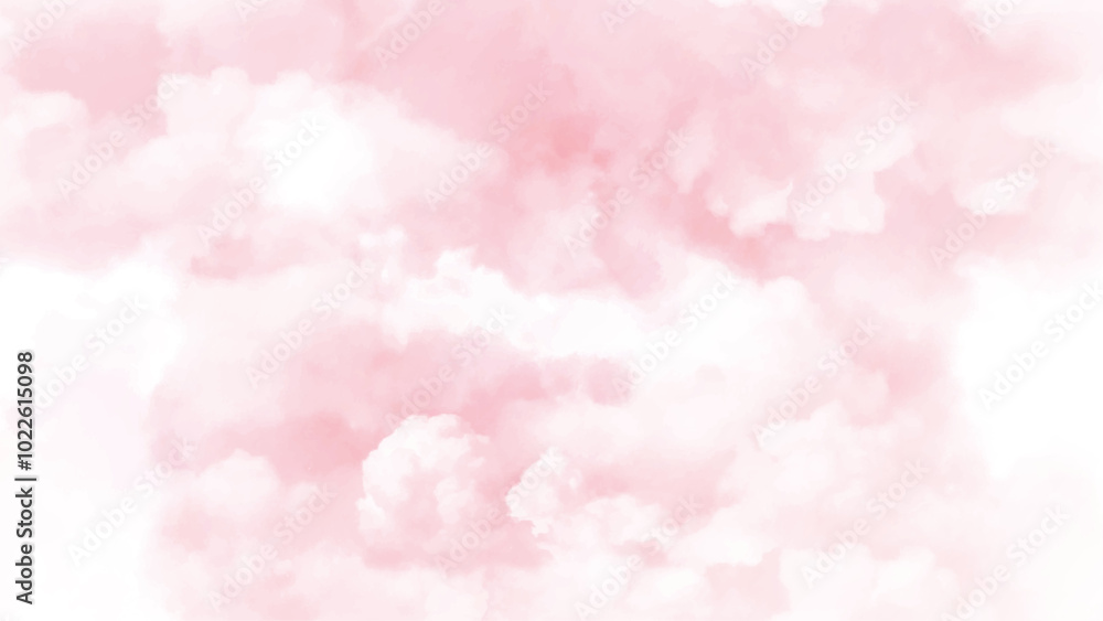 Light pink with watercolor soft cloud in the sky background vector. Pink sky with white clouds. Light pink with watercolor soft cloud in the sky background vector. Pink sky with white clouds.