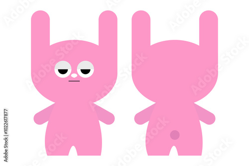 うさぎのイラスト　表情　シンプル