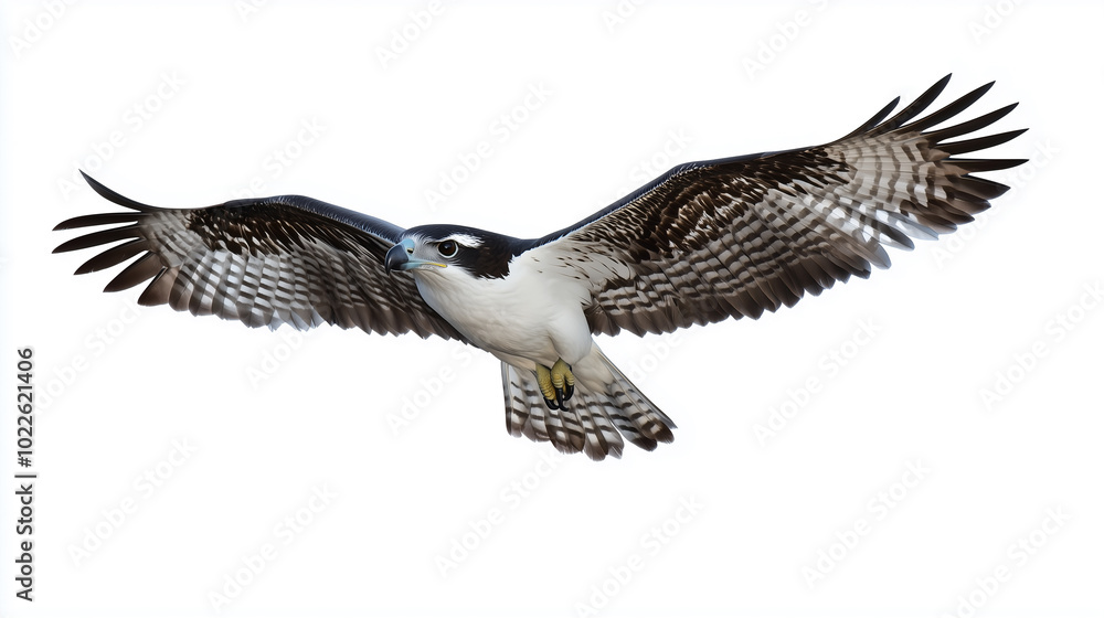 Obraz premium Majestic Osprey in Flight with White Chest