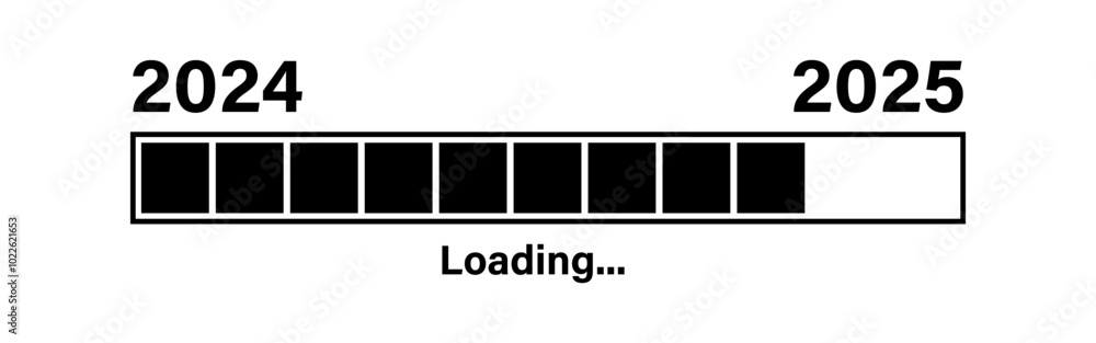 Vector isolated 2025 new year loading concept element Vector isolated 2025 new year loading concept element
