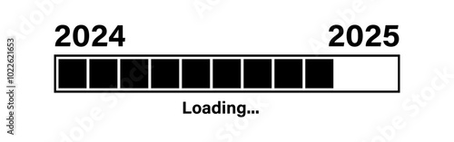 Vector isolated 2025 new year loading concept element