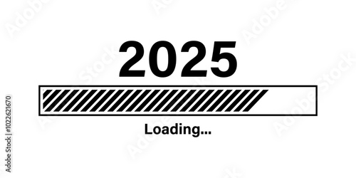 Vector isolated 2025 new year loading concept element