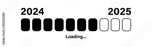 Vector isolated 2025 new year loading concept element