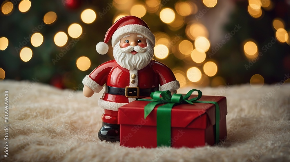 Close-up photo for Christmas and New Year, cute Santa Claus doll and celebration decorations. Close-up photo for Christmas and New Year, cute Santa Claus doll and celebration decorations.