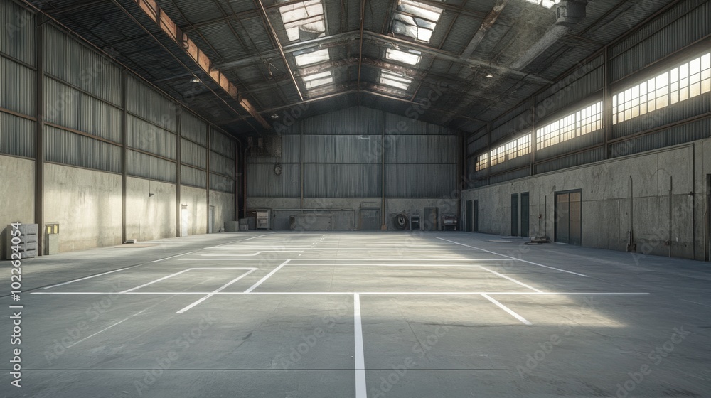 Empty Warehouse Interior. Empty Warehouse Interior.
