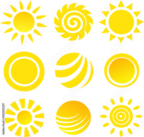 summer yellow sun collection in different styles