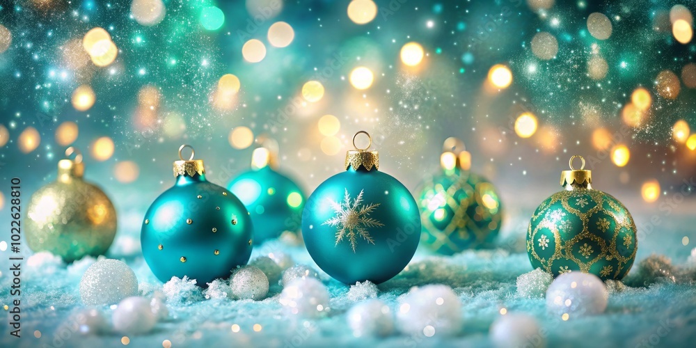 Enhance your Christmas spirit with a cheerful teal banner featuring festive ornaments and snowflakes, perfect for creating a joyful and inviting holiday atmosphere. Enhance your Christmas spirit with a cheerful teal banner featuring festive ornaments and snowflakes, perfect for creating a joyful and inviting holiday atmosphere.