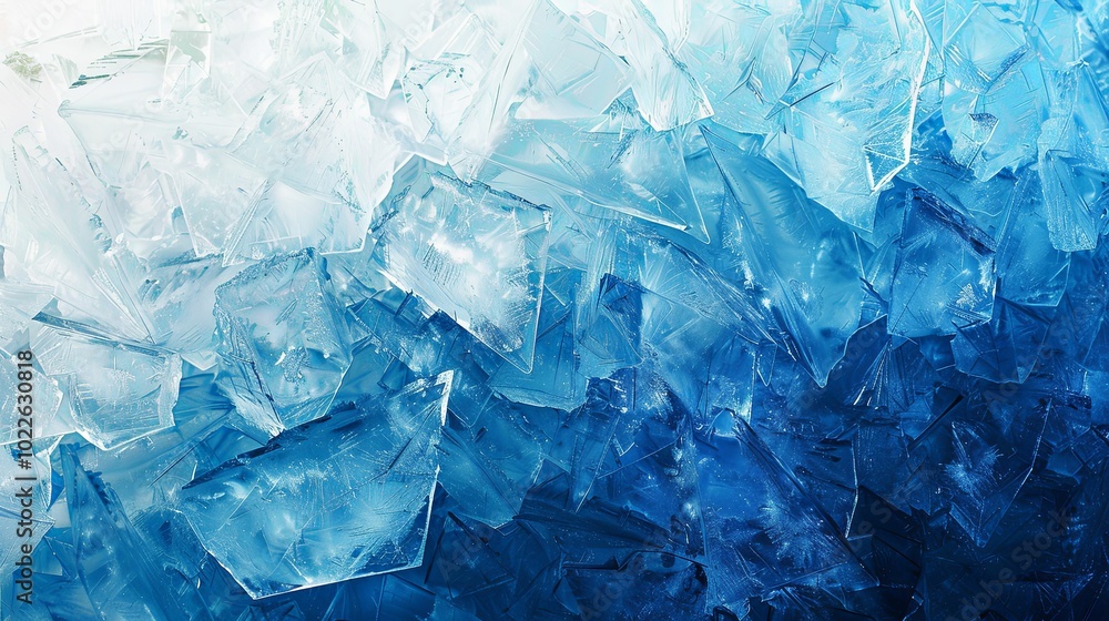 Abstract Blue Ice Crystal Background Abstract Blue Ice Crystal Background