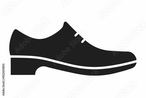 Shoe flat black silhouette icon vector illustration.