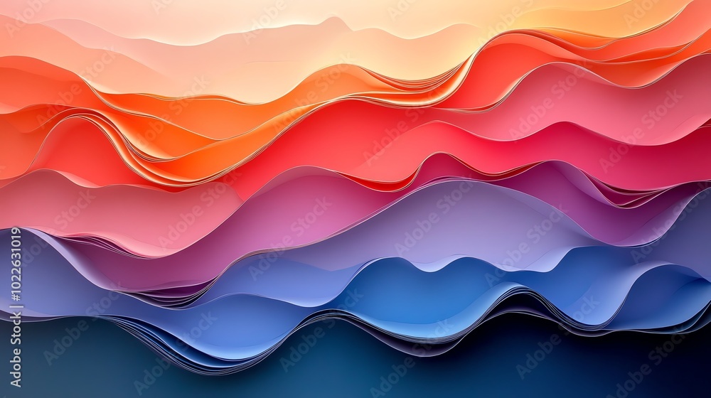 Abstract layered paper cut shapes in soft gradients, creating a fluid, dynamic composition, paper cut abstract, layered contemporary art Abstract layered paper cut shapes in soft gradients, creating a fluid, dynamic composition, paper cut abstract, layered contemporary art