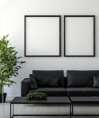 Black Sofa   Frames Mockup.