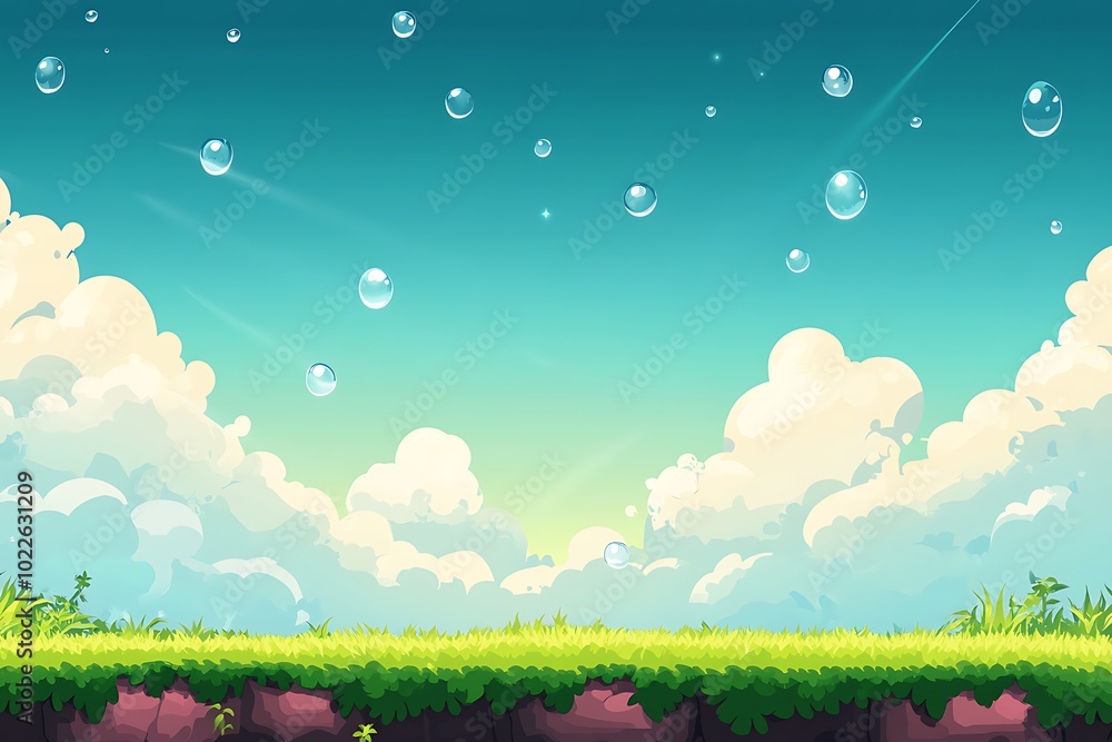 Sky meadow landscape background 
