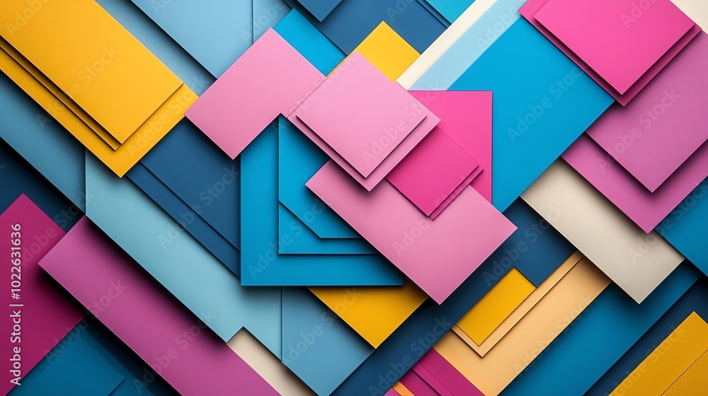 Multilayered paper cut geometric patterns in contrasting colors for modern, abstract decor, paper cut geometry, layered modern art Multilayered paper cut geometric patterns in contrasting colors for modern, abstract decor, paper cut geometry, layered modern art