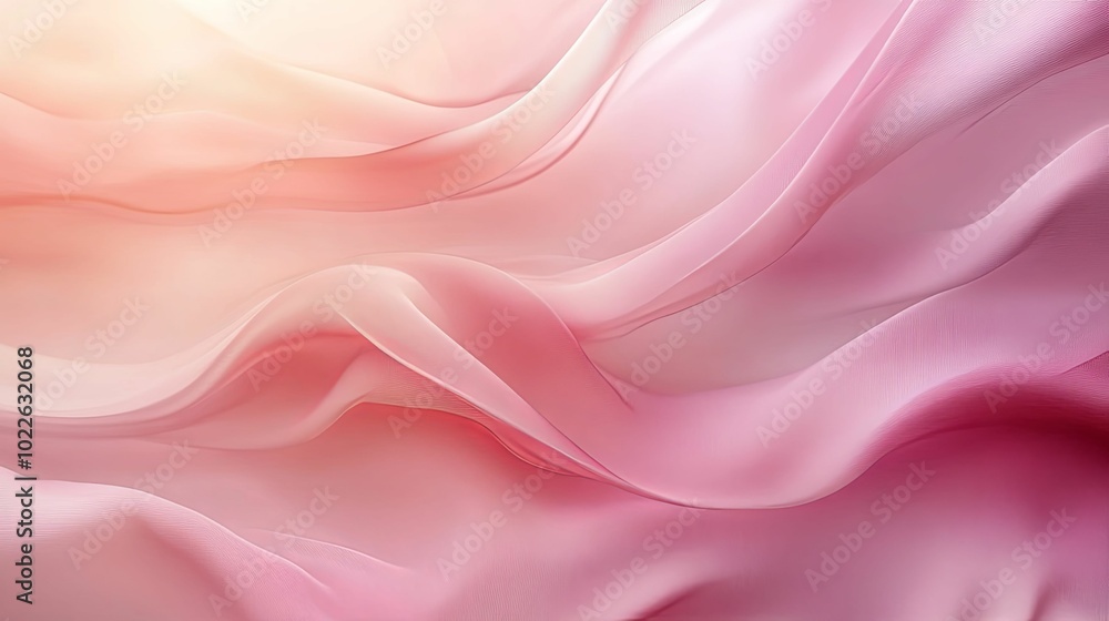 Abstract Pink and Orange Fabric Drapes with a Gradient Effect Abstract Pink and Orange Fabric Drapes with a Gradient Effect