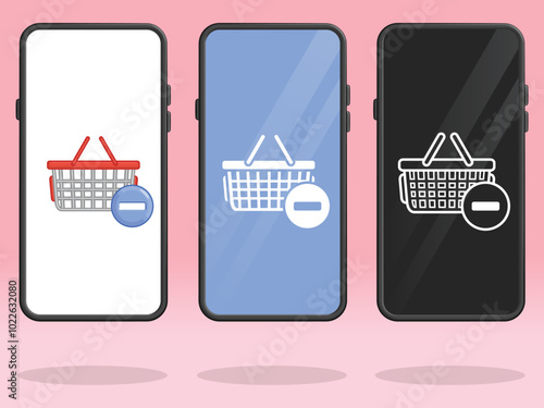 Smartphone Shopping Basket Minus Removing Items