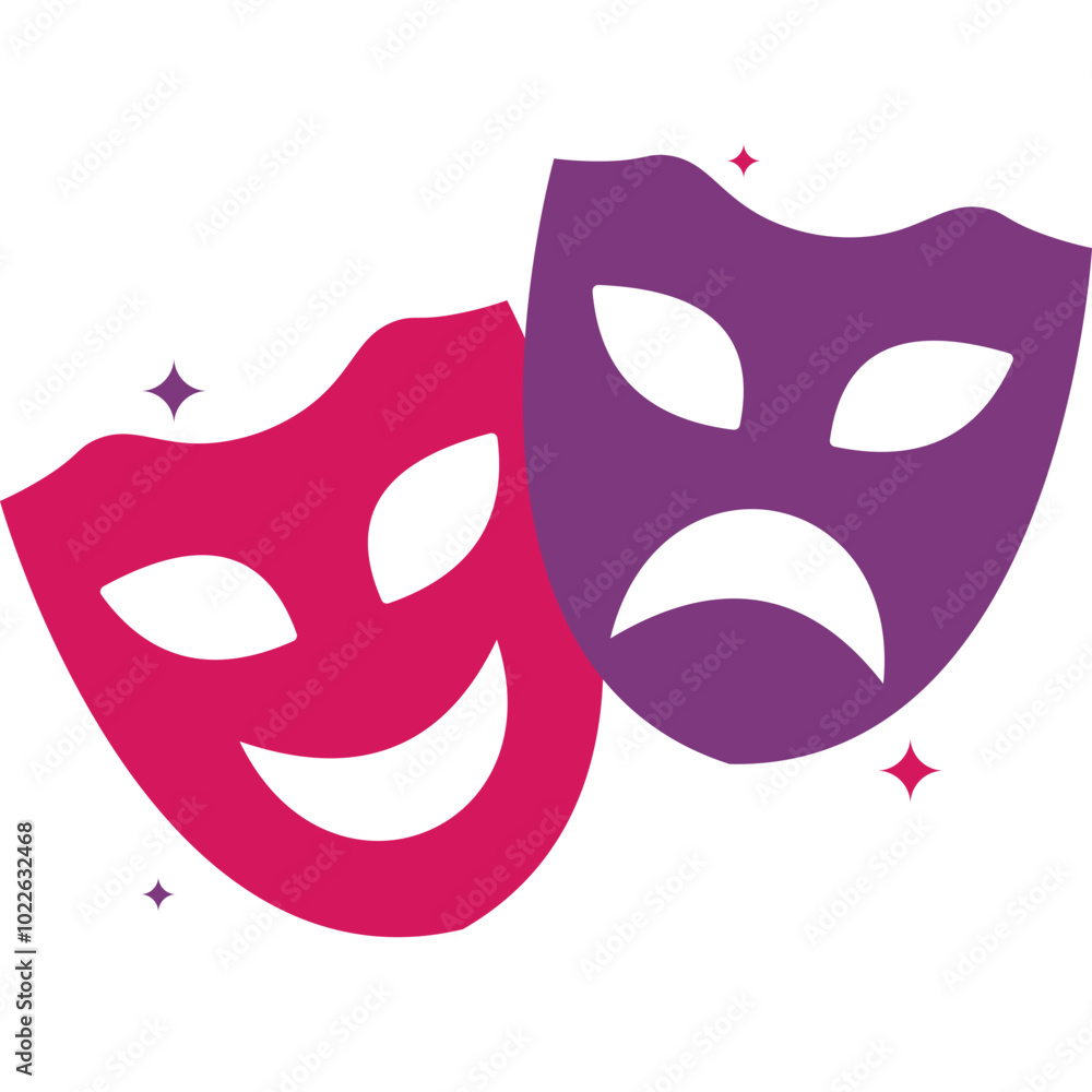 Naklejka premium Flat Theater Mask