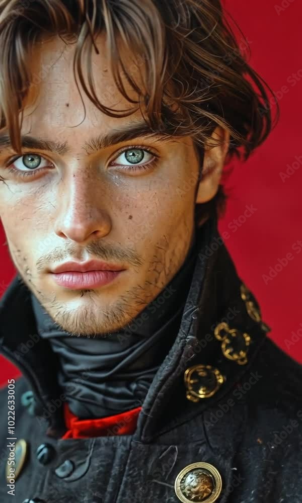 a young man dressed as Dracula in a portrait a young man dressed as Dracula in a portrait