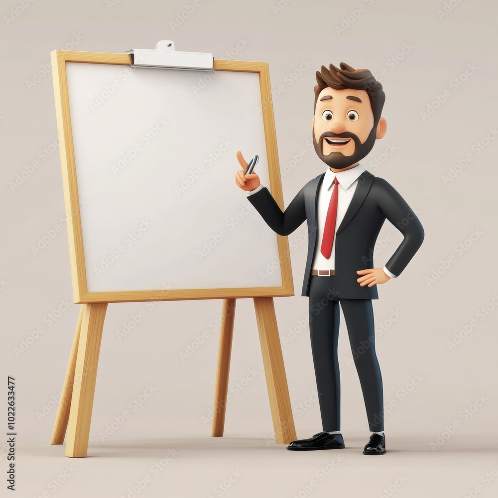 Professional Businessman Presenting on a Whiteboard in an Office Setting Professional Businessman Presenting on a Whiteboard in an Office Setting