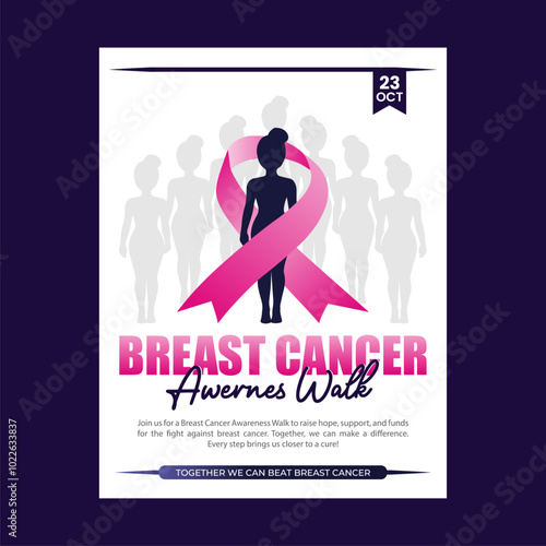 breast cancer Awareness walk poster/banner design