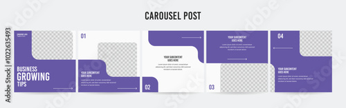 Editable Instagram Carousel Post Layout Set, Social Media Marketing microblog template design, tips & tricks linkedin post template, eps 10.	