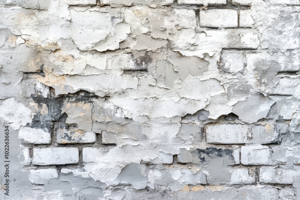 Old White Brick Wall Texture with Peeling Paint Old White Brick Wall Texture with Peeling Paint