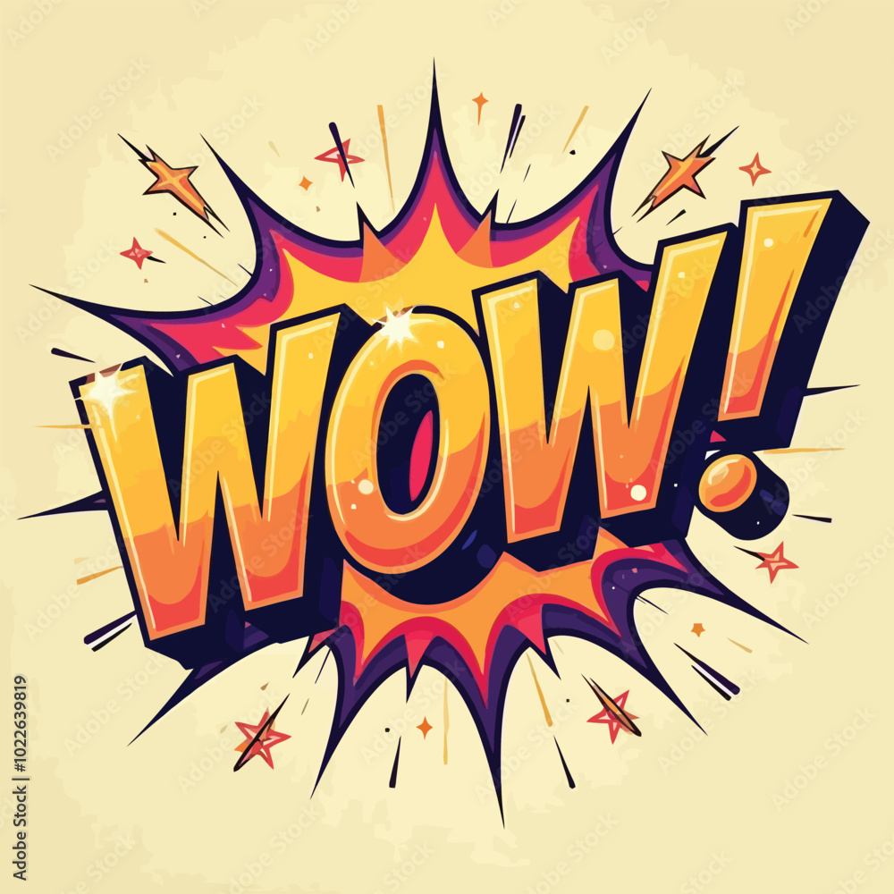 Wow Comic Text Speech Bubble Vector With The Text WOW And Exclamation Mark At Pop Art Style Wow Comic Text Speech Bubble Vector With The Text WOW And Exclamation Mark At Pop Art Style