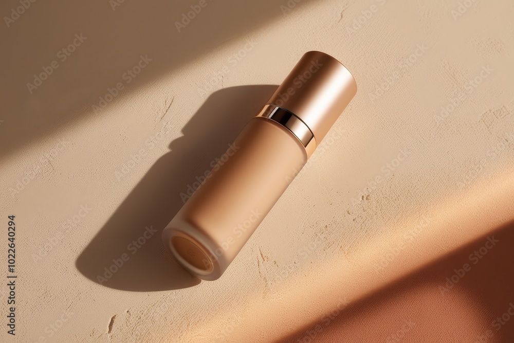 A matte foundation tube with smooth, soft lighting, highlighting natural colors and textures, perfect for showcasing luxurious makeup A matte foundation tube with smooth, soft lighting, highlighting natural colors and textures, perfect for showcasing luxurious makeup