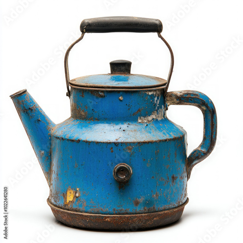 Blue Kettle Isolated