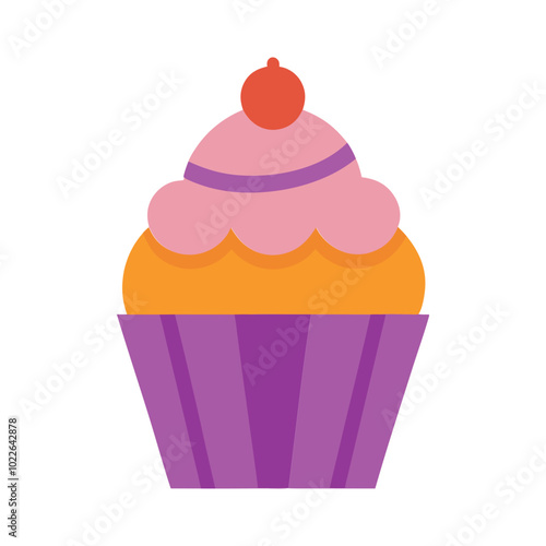 cupcakes flavor. Suitable for a cafe menu. Flat style. Vector illustration