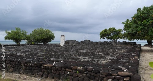 Marae Taputapuatea is a large marae complex at Opoa in Taputapuatea, Raiatea, Society Islands, French Polynesia. photo