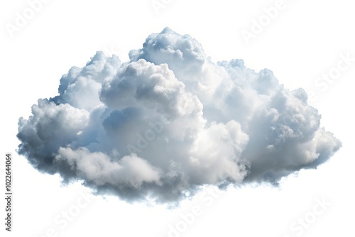 Realistic White Cloud Silhouette Isolated on White Background for Stunning Visuals