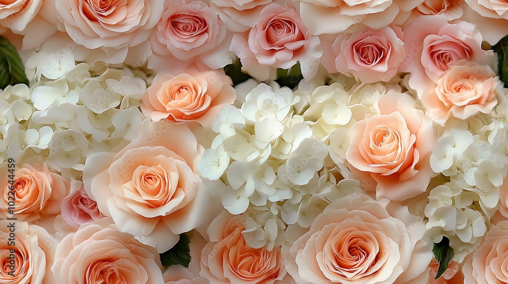 Delicate pastel garden flowers in a romantic composition, roses and hydrangeas with soft petals in blush pink and cream, hd quality, soft lighting and shadows, Delicate pastel garden flowers in a romantic composition, roses and hydrangeas with soft petals in blush pink and cream, hd quality, soft lighting and shadows,