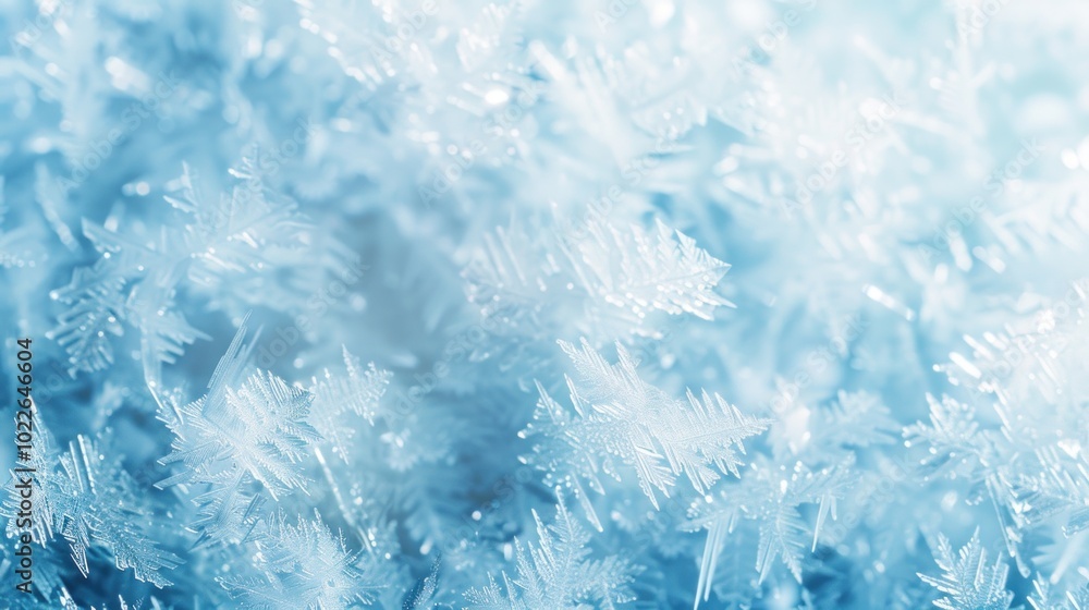 Obraz premium Abstract Macro of Icy Snowflake Crystals