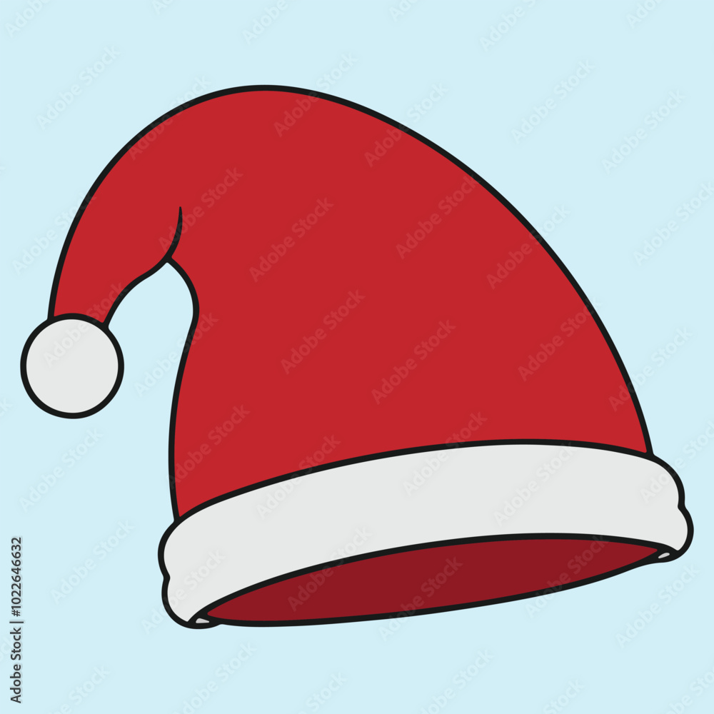 Santa Hat Vector Illustration. Santa Claus Hat. Merry Christmas. Santa Hat Vector Illustration. Santa Claus Hat. Merry Christmas.