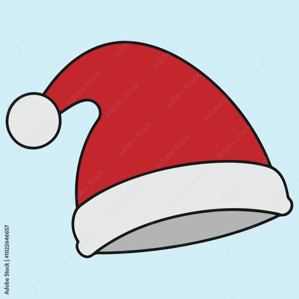 Santa Hat Vector Illustration. Santa Claus Hat. Merry Christmas. Santa Hat Vector Illustration. Santa Claus Hat. Merry Christmas.