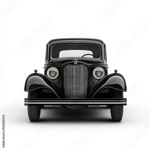 Vintage Car Front Isolated