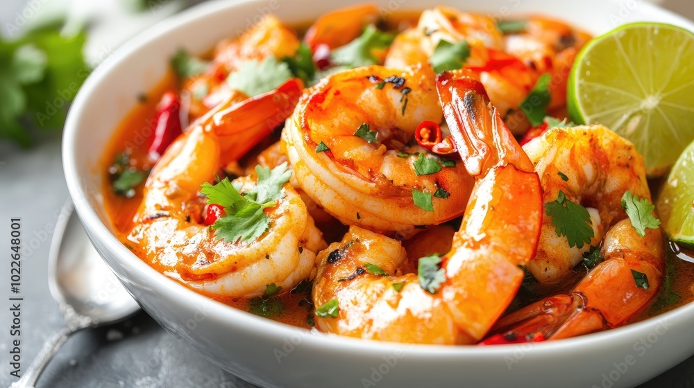 Spicy Shrimp Dish with Fresh Herbs and Lime Spicy Shrimp Dish with Fresh Herbs and Lime
