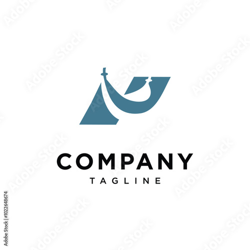 Letter N Hammock logo icon evctor