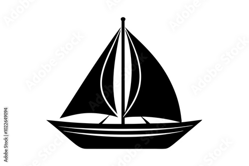 sailboat silhouette vector illustration white background