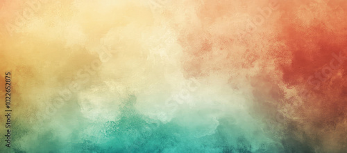 Abstract gradient background blending soft teal and warm orange hues with textured effect