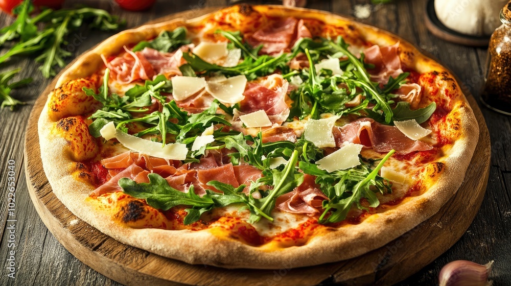 Delicious Freshly Baked Pizza with Toppings Delicious Freshly Baked Pizza with Toppings