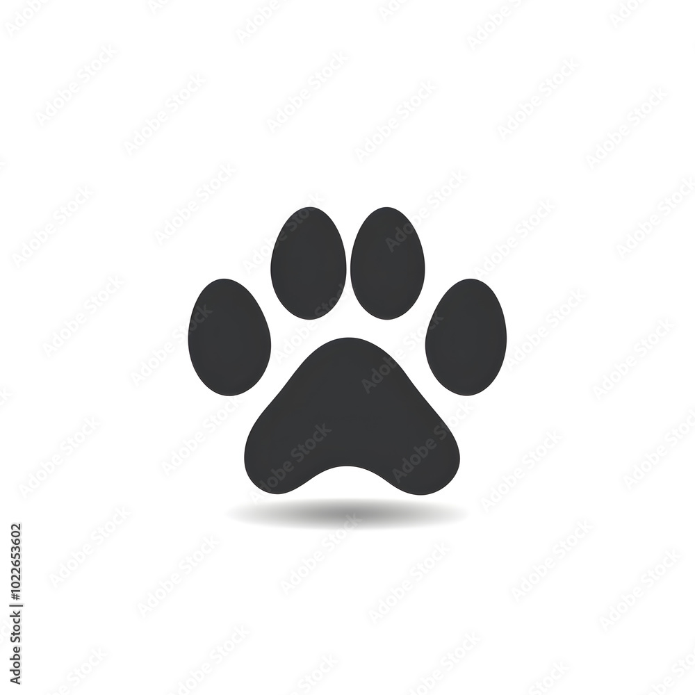 Black animal paw print icon isolated on white background Black animal paw print icon isolated on white background