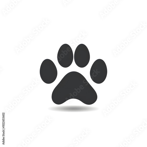 Black animal paw print icon isolated on white background