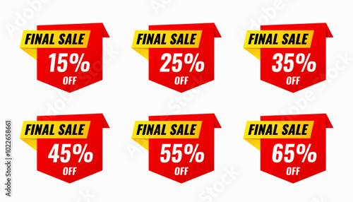 Discount sale labels vector template. Price Drop, big sale, final sale, flash sale background. Discount Promotion marketing poster design for web and Social.