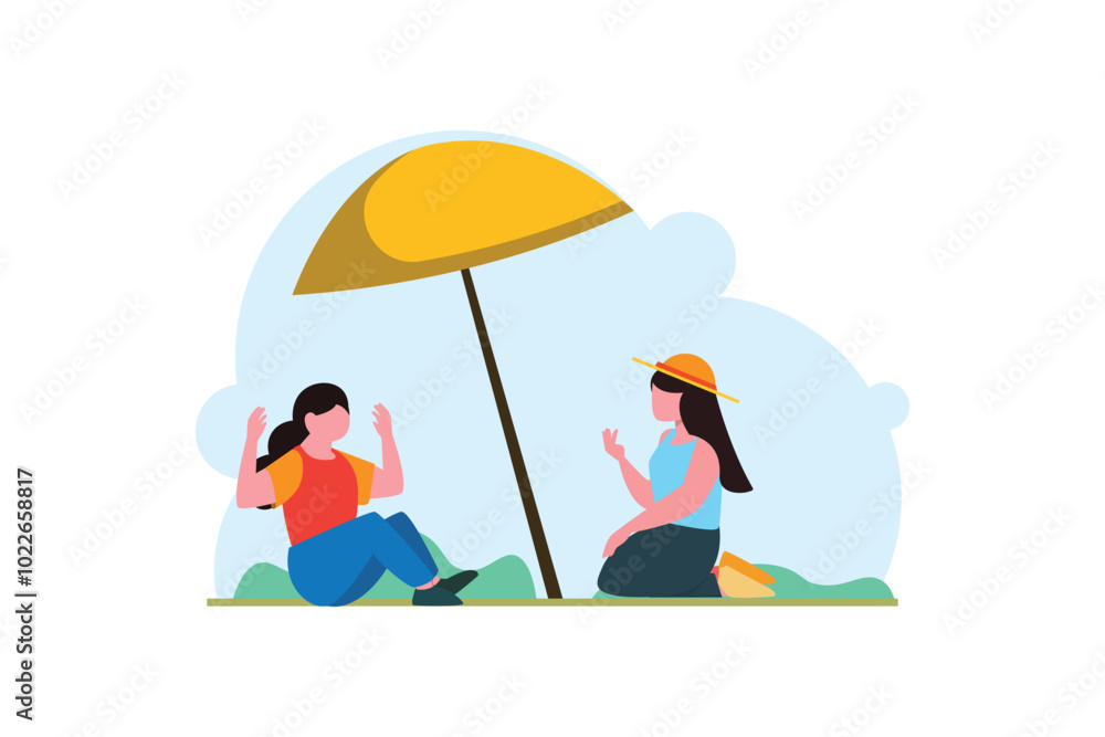 Weekend Activity Flat Design Illustration Weekend Activity Flat Design Illustration