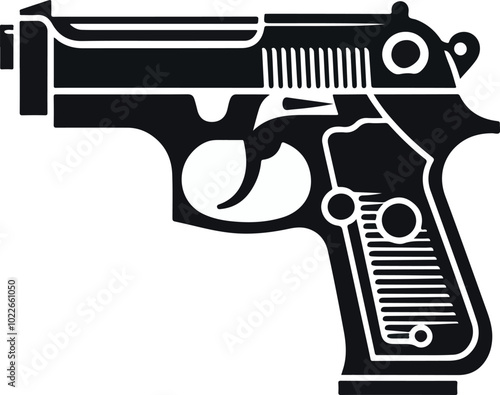 9mm pistol bullets and handgun.